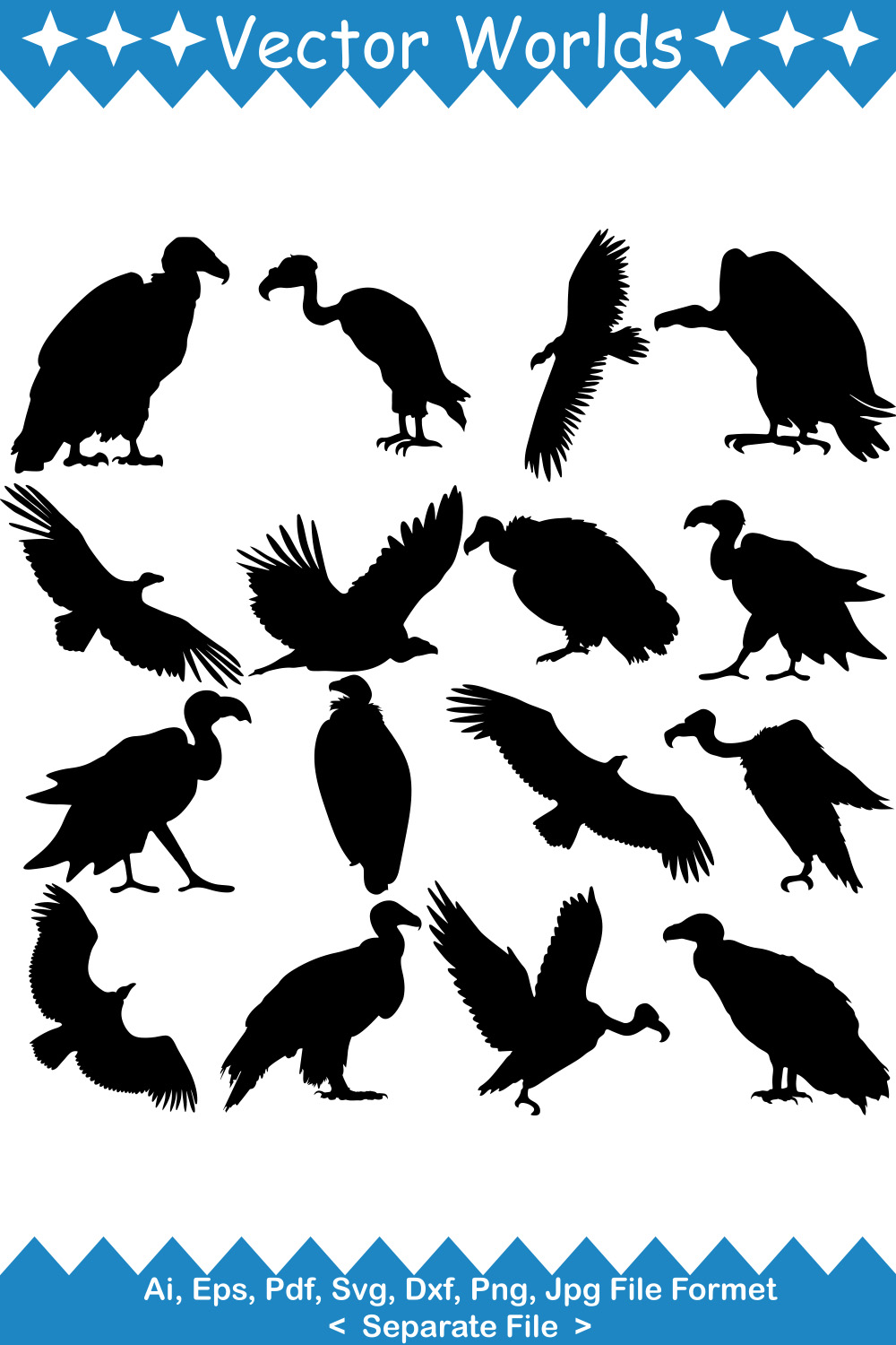 Vulture SVG Vector Design pinterest preview image.