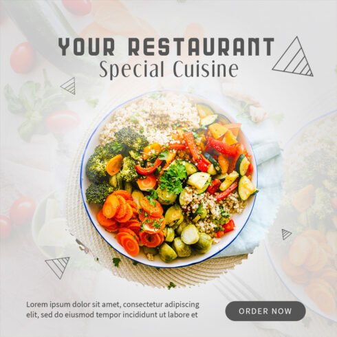 Food Menu Social Media Advertising Flyer PSD cover image.