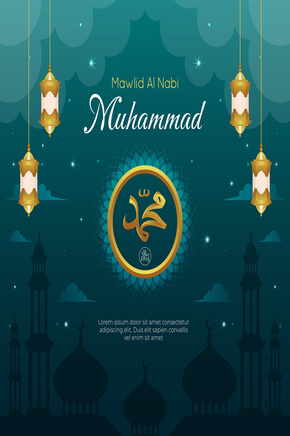 Mawlid al Nabi illustration pinterest preview image.