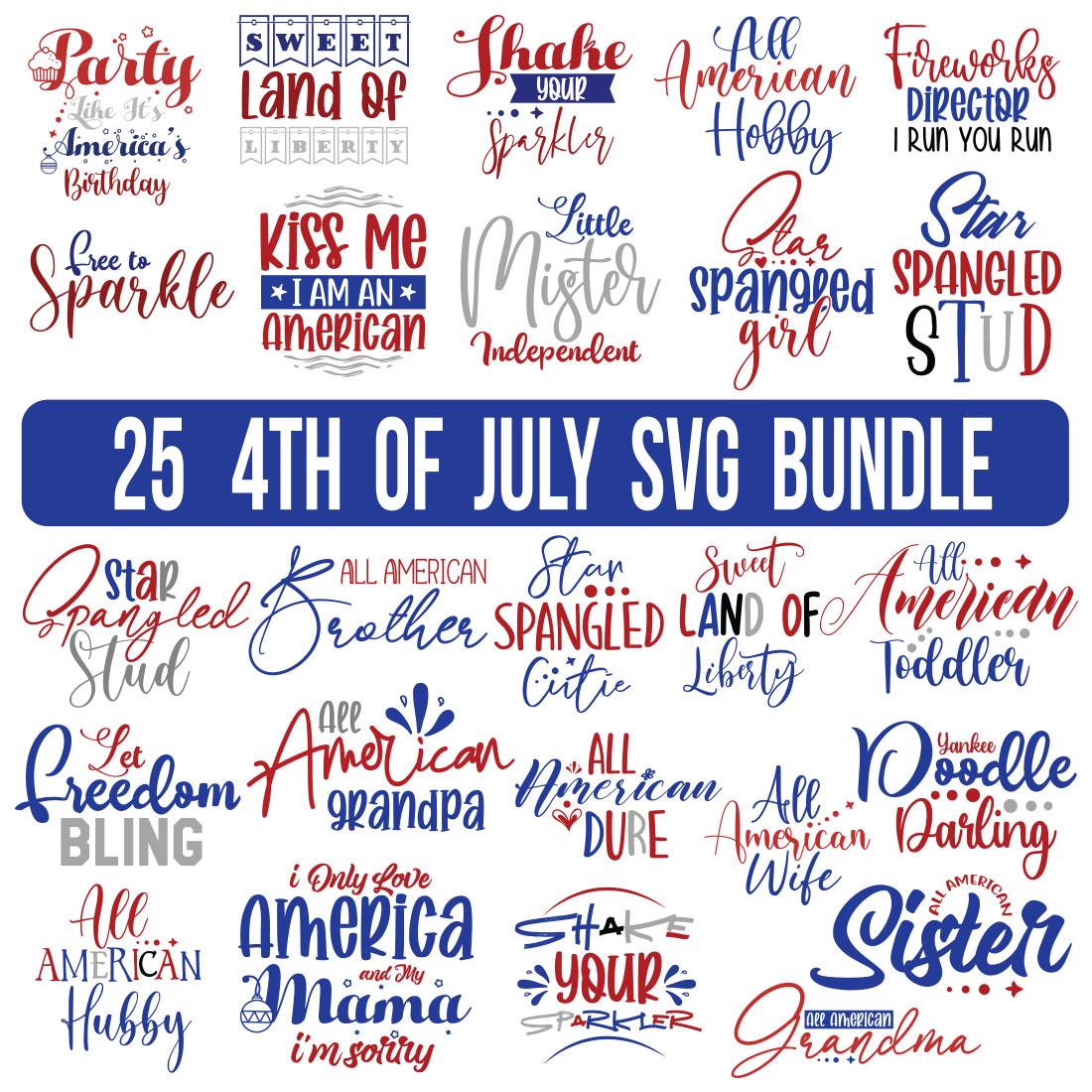 4th of July SVG Bundle, July 4th SVG, Fourth of July svg,Digital Files, America svg, USA Flag svg, Patriotic, Independence Day Shirt, cover image.