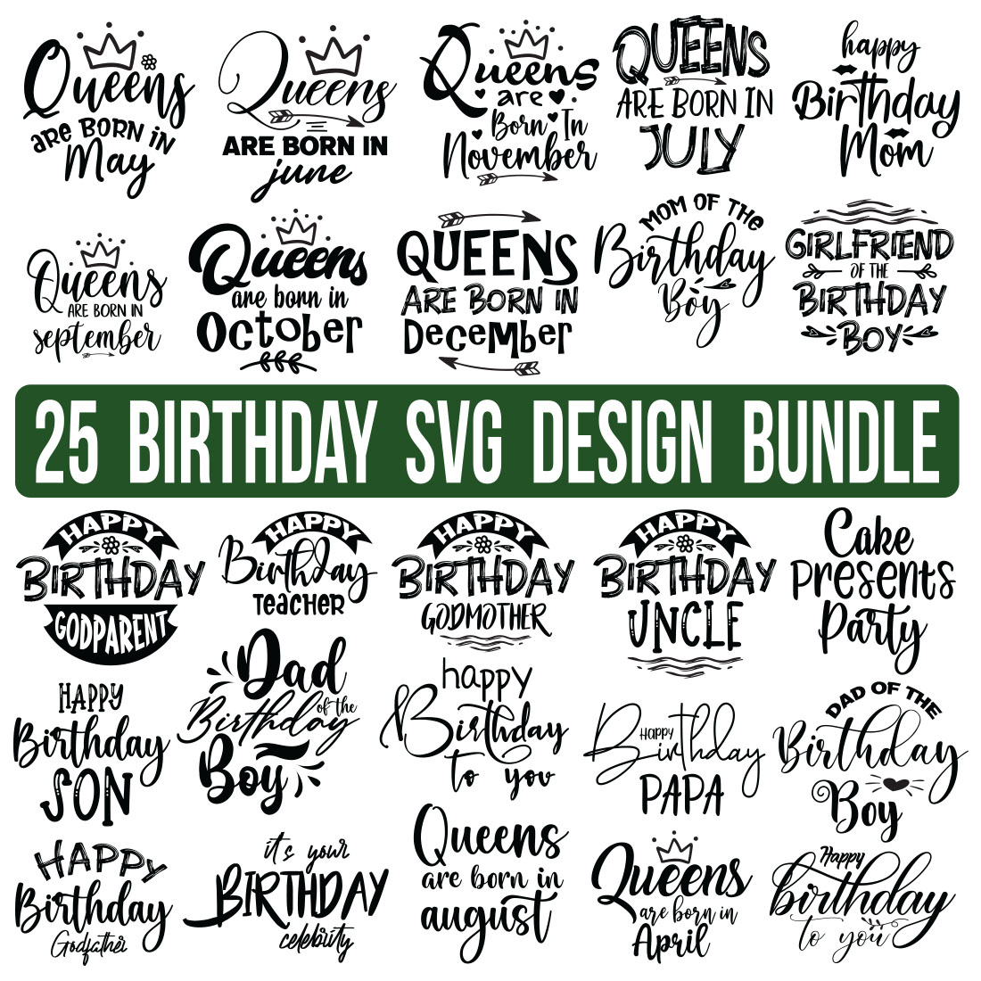 Birthday SVG Bundle, Birthday SVG, Birthday Girl svg, Birthday Shirt SVG, Gift for Birthday svg, Wishes for Birthday,Birthday Funny Quotes, Happy Birthday Svg, Birthday Bundle, cover image.