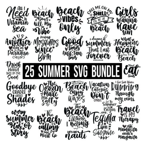 Summer SVG Bundle, Beach SVG Bundle, Beach SVG, Beach Life SVG, Digital File, Summer shirt svg, cover image.