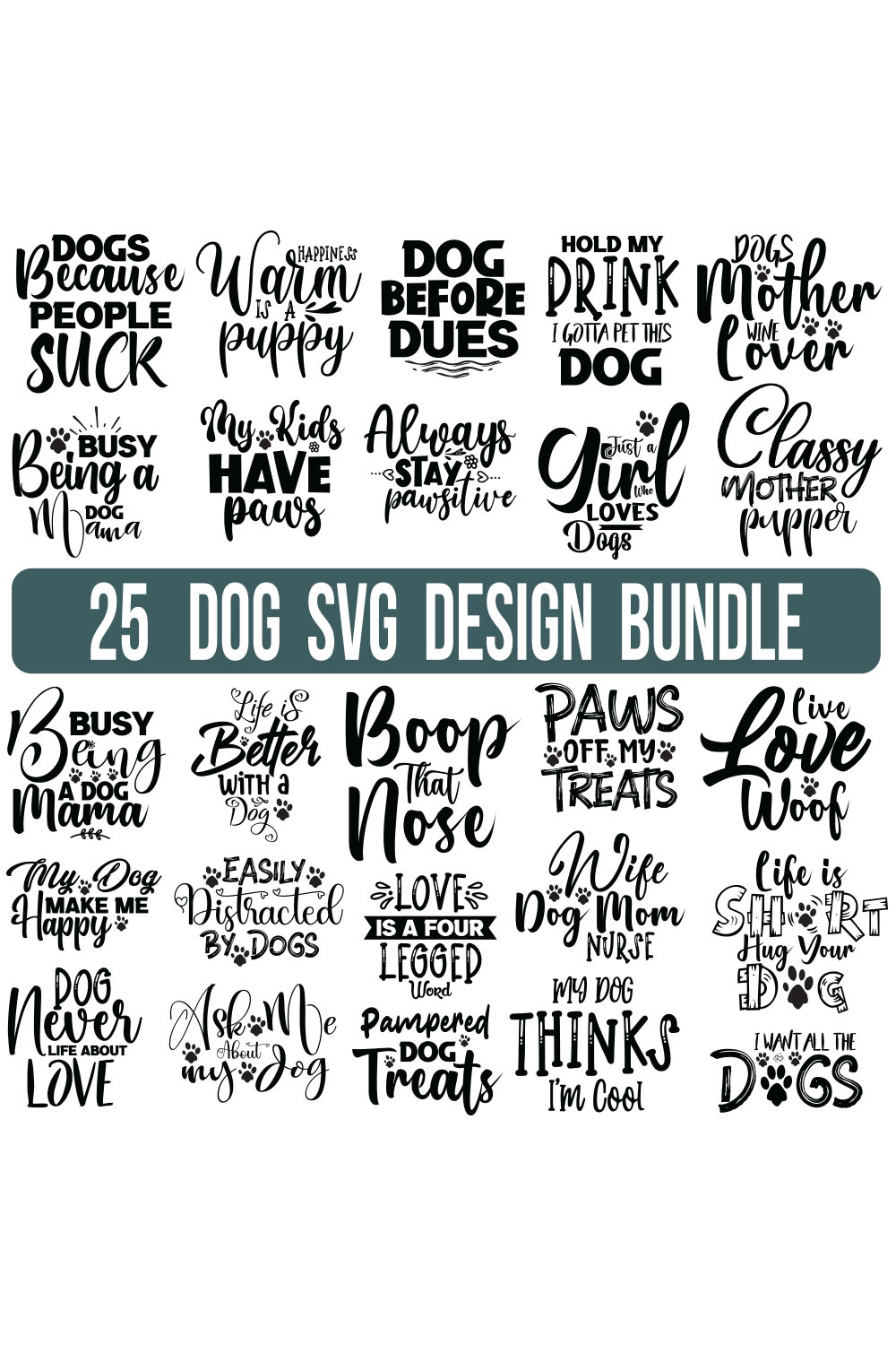Dog Bandana SVG Bundle-2, Dog Shirt Bundle SVG, Dog Quotes Bundle, Fur Mom  Svg, Funny Dog Sayings Svg, Commercial Use
