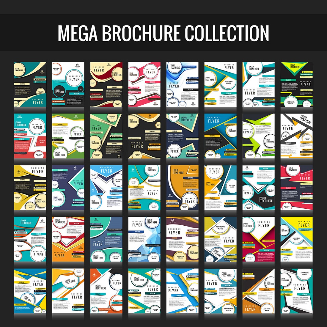 Mega business brochure collection preview image.