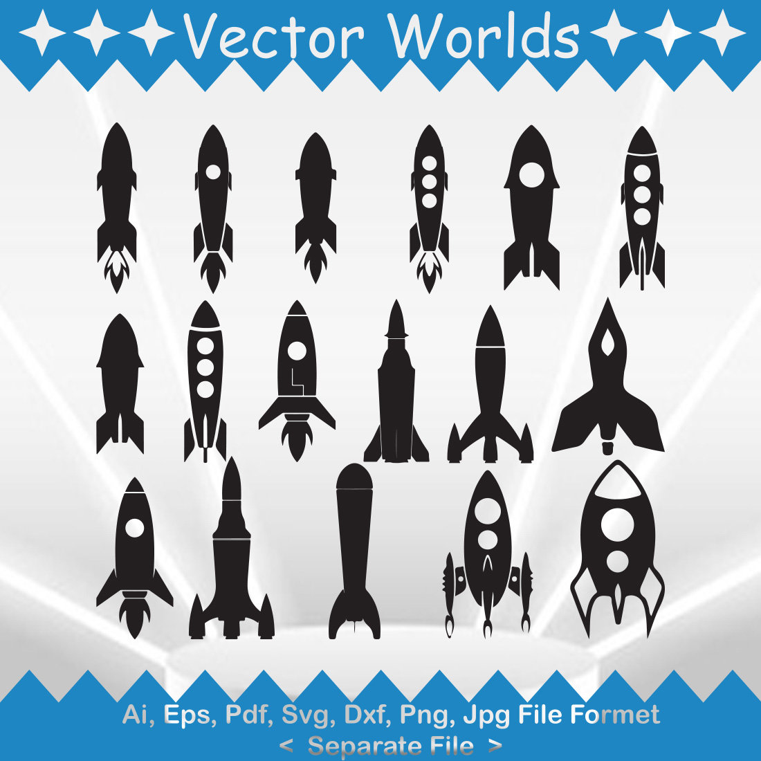 Rocket SVG Vector Design preview image.