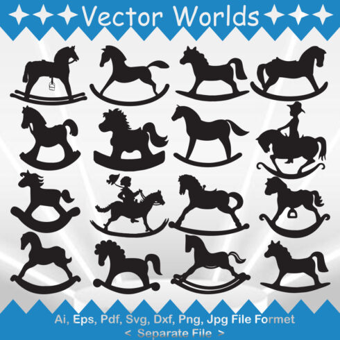 Rocking Horse SVG Vector Design cover image.