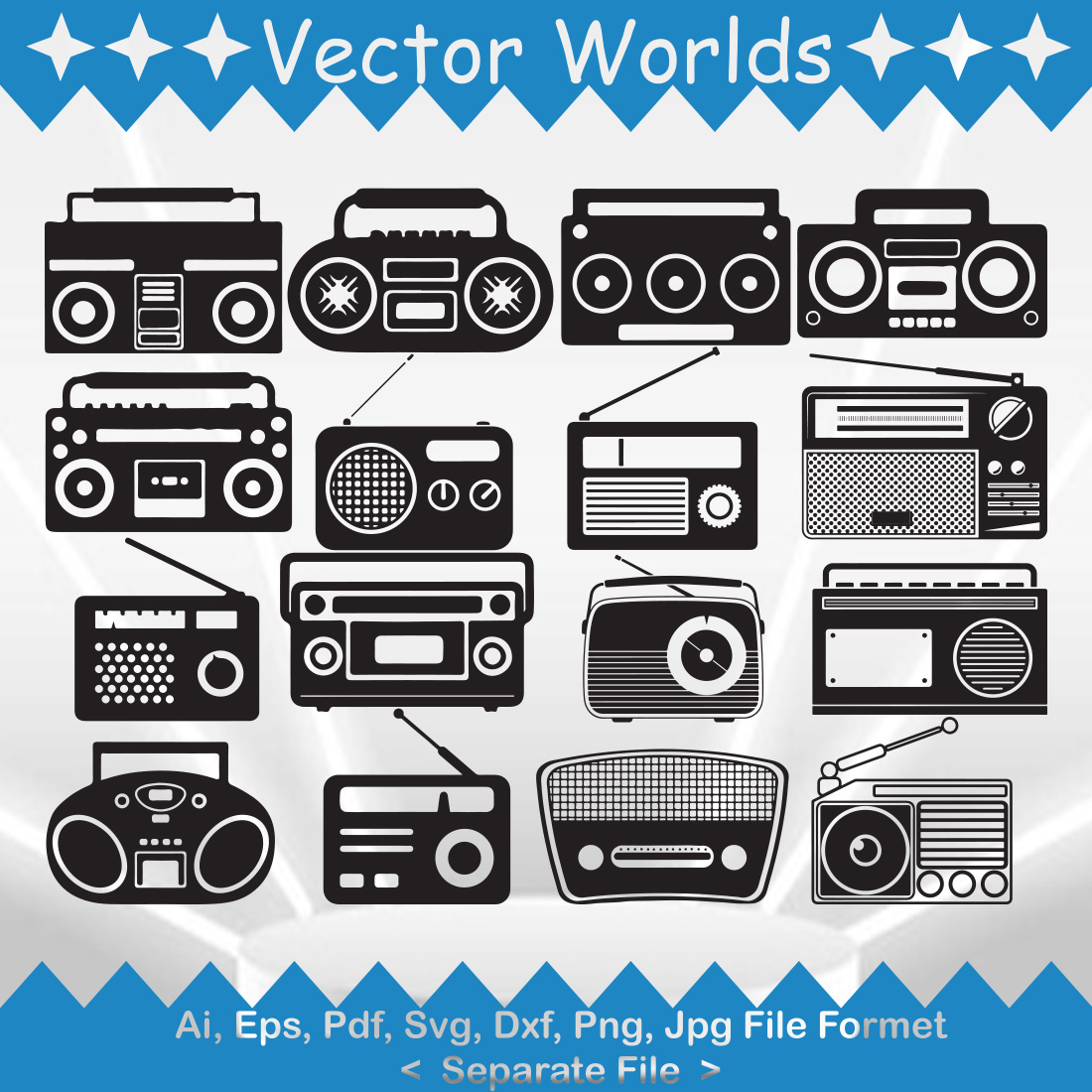 Radio SVG Vector Design cover image.