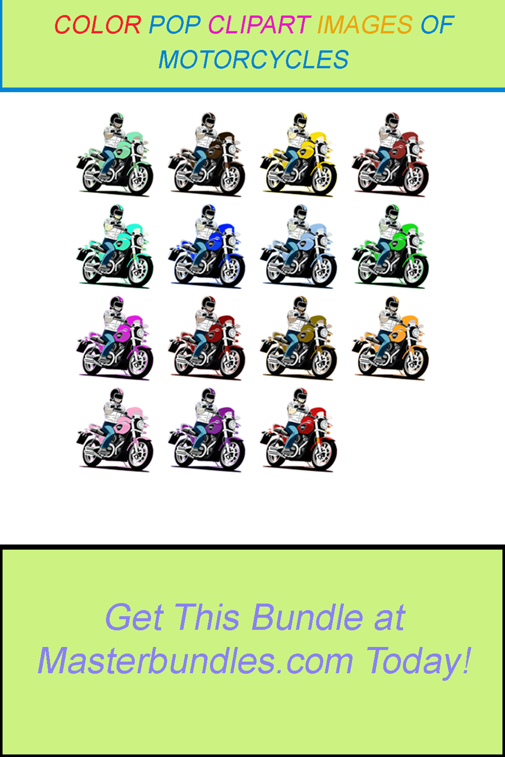 15 COLOR POP CLIPART IMAGES OF MOTORCYCLES pinterest preview image.