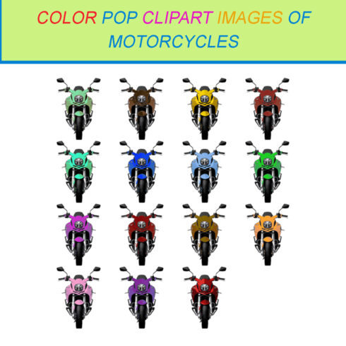 15 COLOR POP CLIPART IMAGES OF MOTORCYCLES cover image.