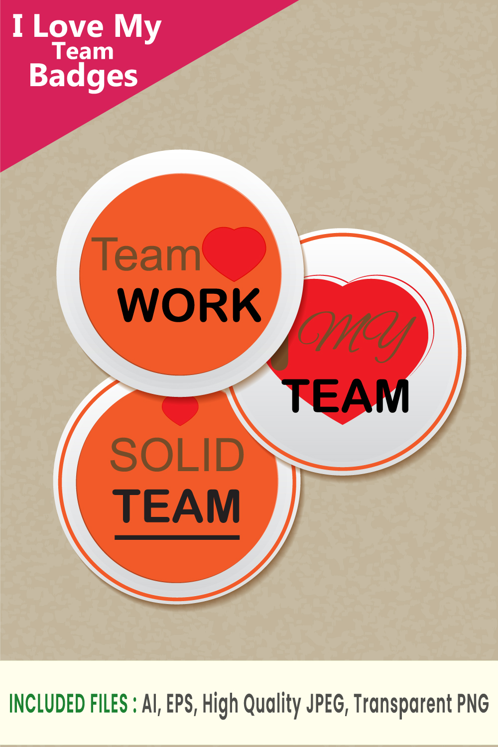 I Love My Team Badge pinterest preview image.