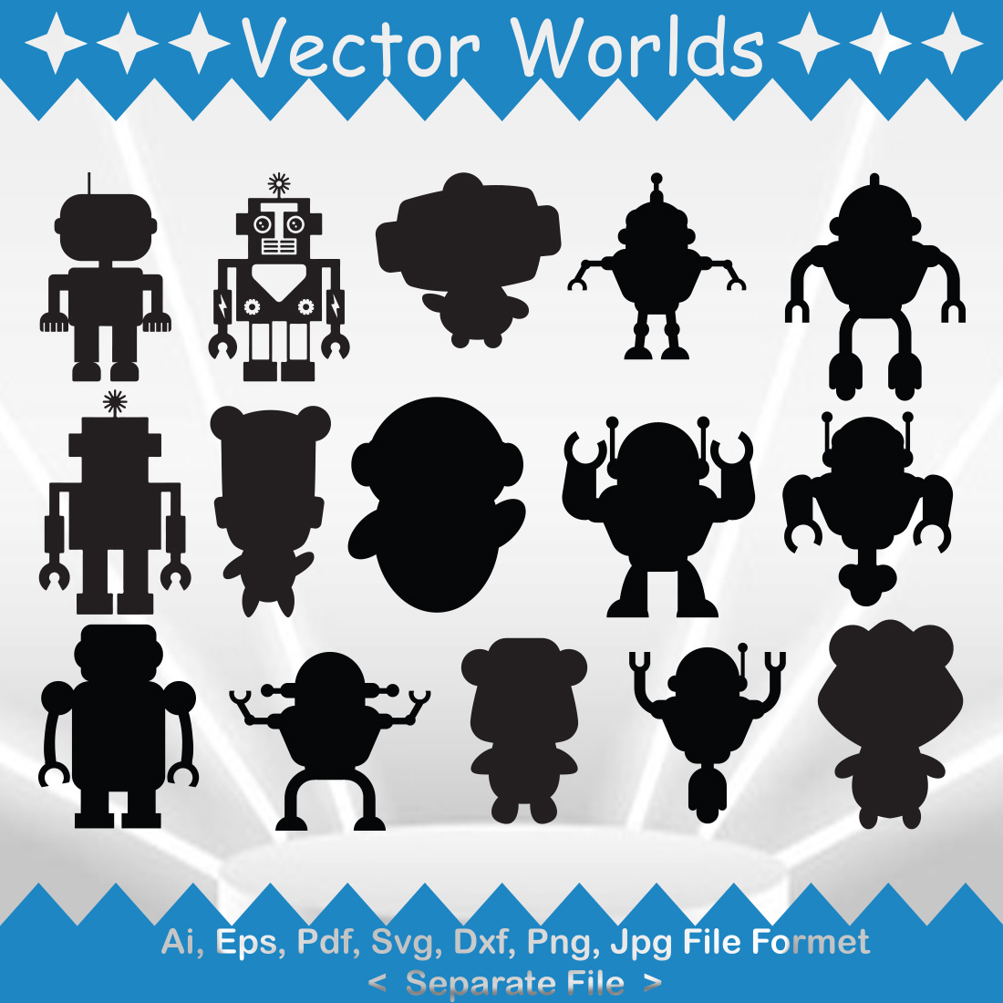 Robot SVG Vector Design preview image.