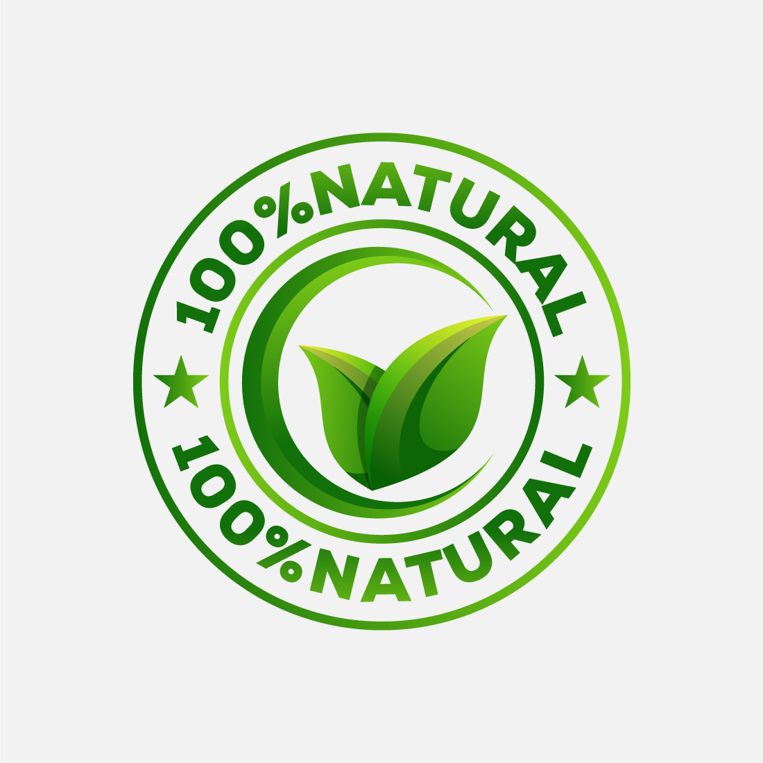 100 percent Natural ingredients. Flat style logo. isolated. on white  background. Stock Vector | Adobe Stock