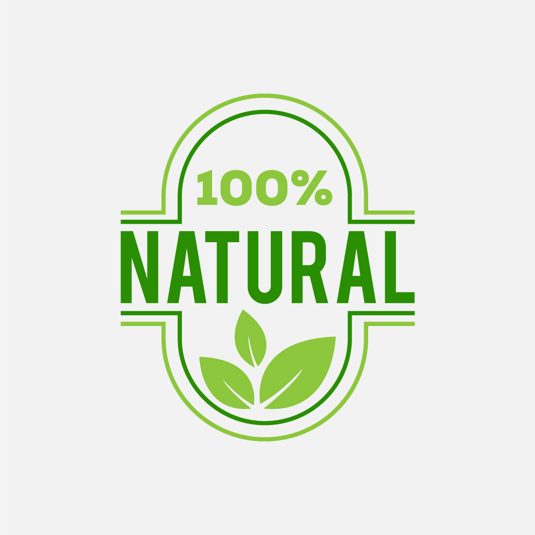 Natural, organic, fresh food vector logo or badge template for product cover image.