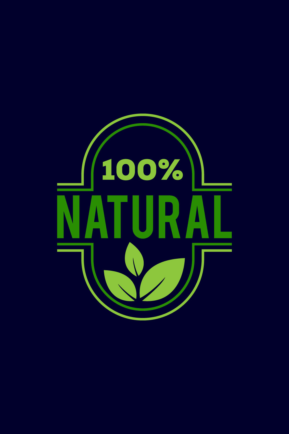 Natural, organic, fresh food vector logo or badge template for product pinterest preview image.