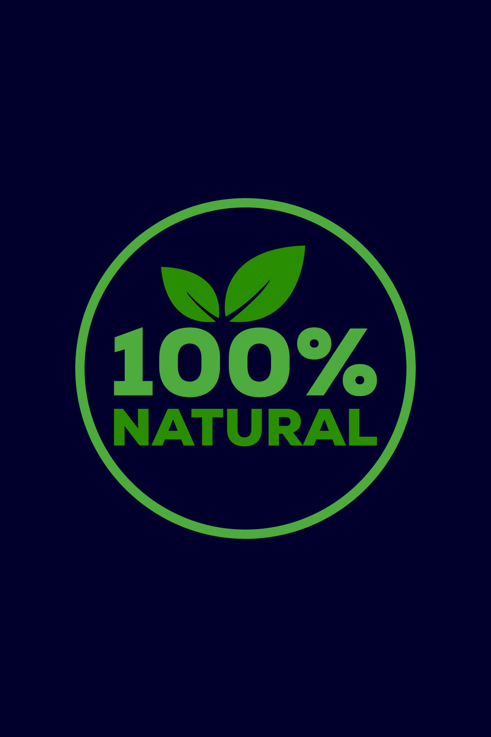 Natural, organic, fresh food vector logo or badge template for product pinterest preview image.
