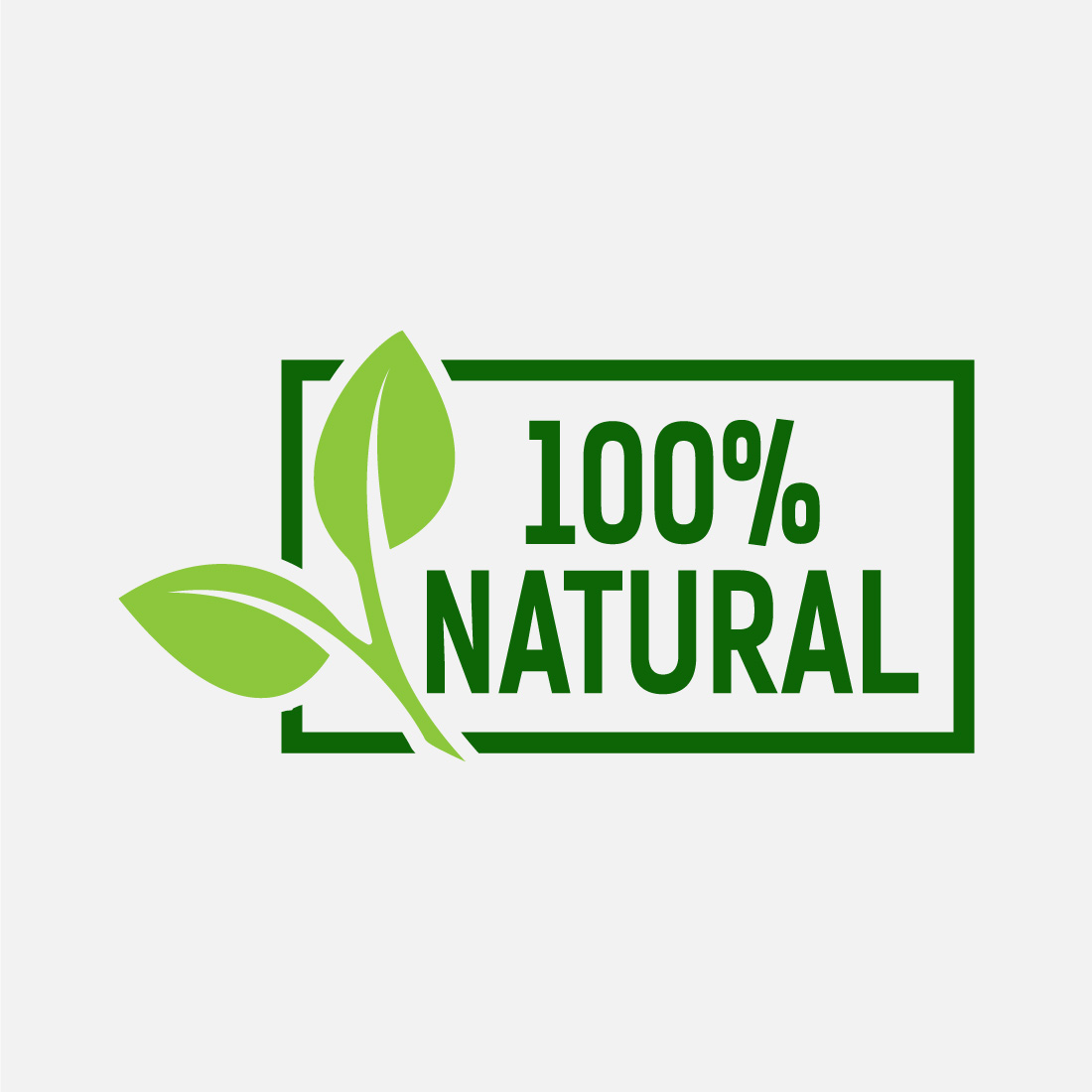 Natural, organic, fresh food vector logo or badge template for product cover image.