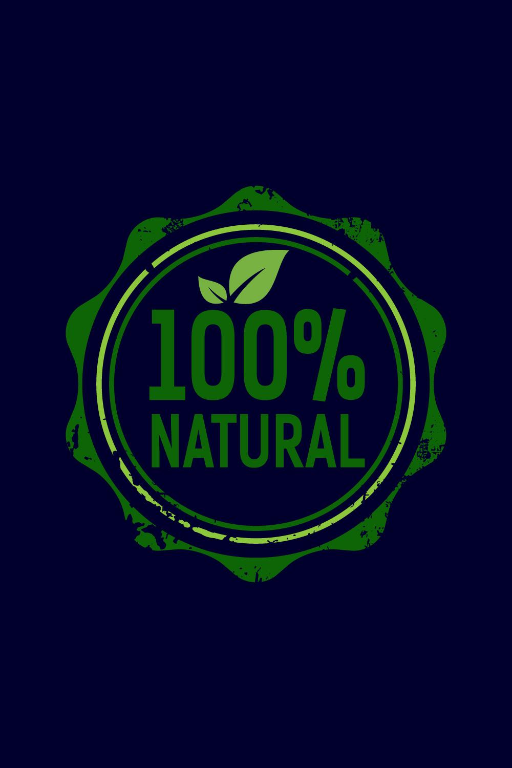 Natural, organic, fresh food vector logo or badge template for product pinterest preview image.