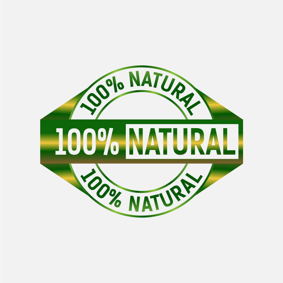 Natural, organic, fresh food vector logo or badge template for product cover image.