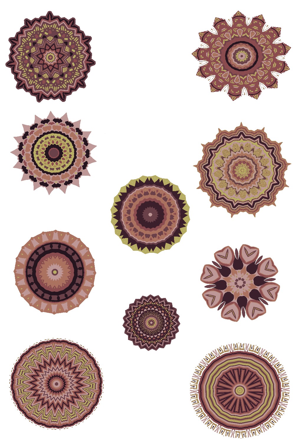 12 Mandala Stickers Coffee Filter DXF SVG PNG pinterest preview image.
