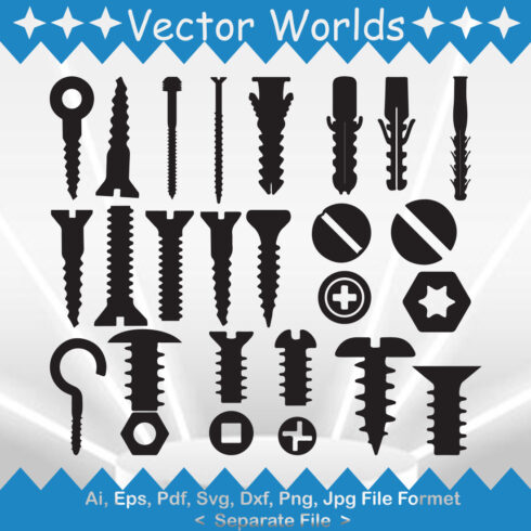 Screw SVG Vector Design cover image.