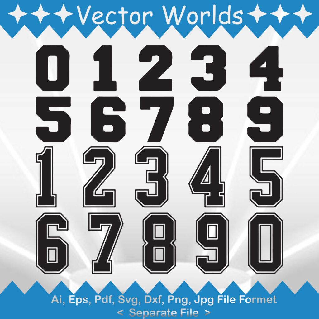 Sports Jersey Numbers SVG Vector Design MasterBundles