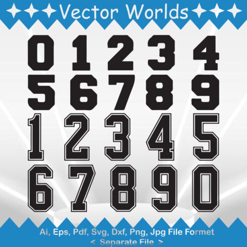 Sports Jersey Numbers SVG Vector Design cover image.