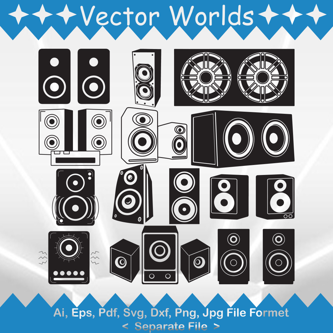 Sound Box SVG Vector Design preview image.