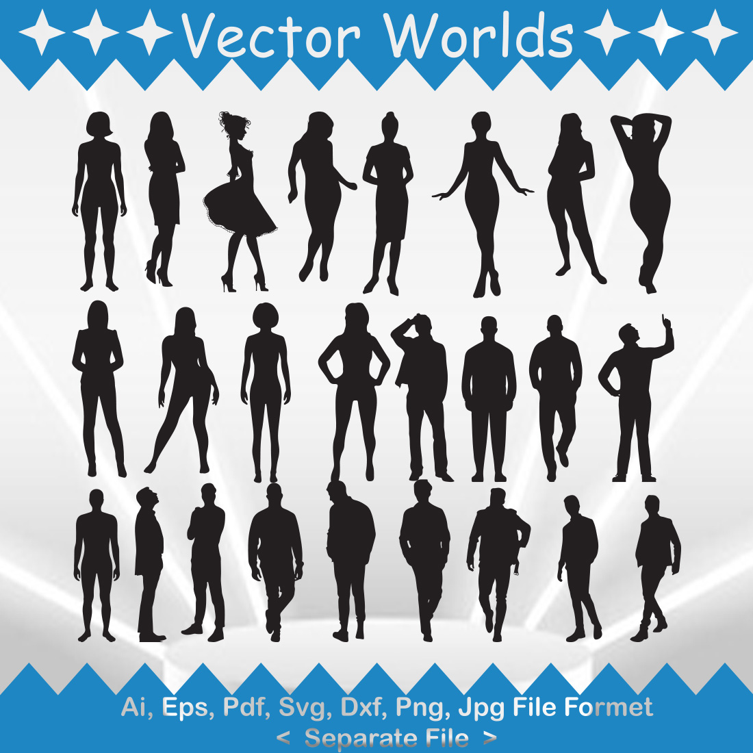 Women And Men SVG Vector Design preview image.