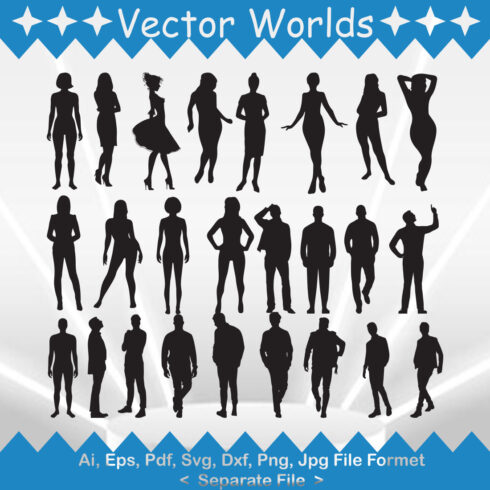 Women And Men SVG Vector Design cover image.