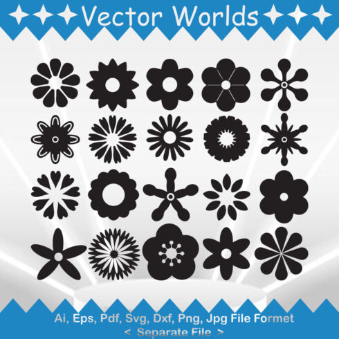 Retro Flower SVG Vector Design cover image.