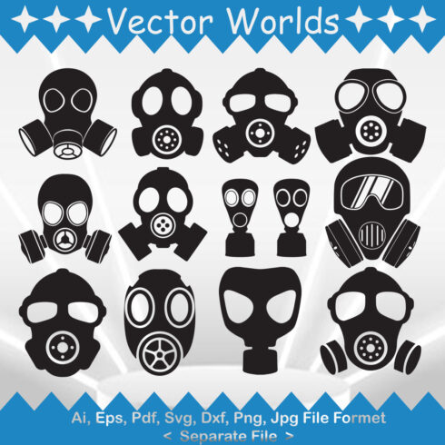 Respirator Mask SVG Vector Design cover image.