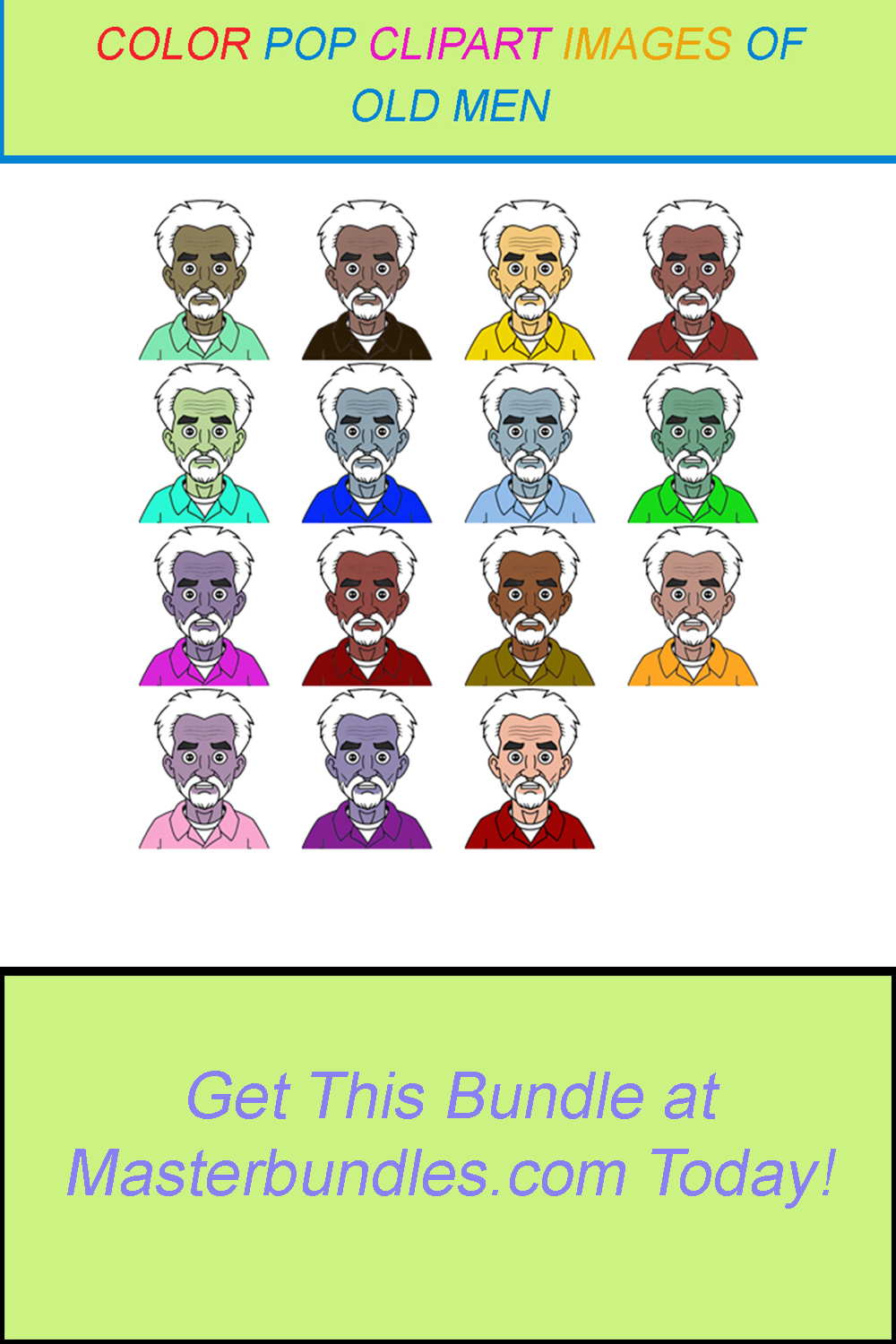 15 COLOR POP CLIPART IMAGES OF OLD MEN pinterest preview image.