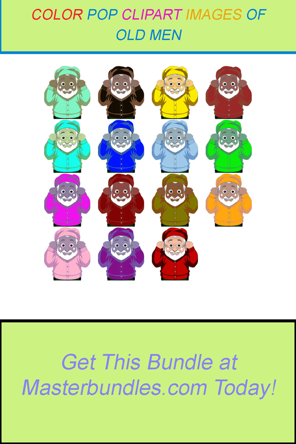 15 COLOR POP CLIPART IMAGES OF OLD MEN pinterest preview image.