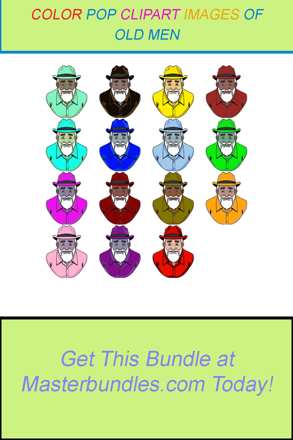 15 COLOR POP CLIPART IMAGES OF OLD MEN pinterest preview image.