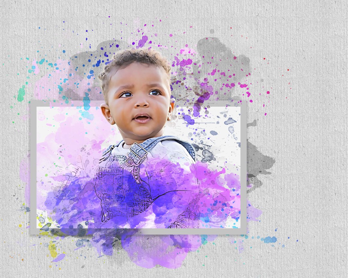 out of bounds watercolor art photo template 07 645