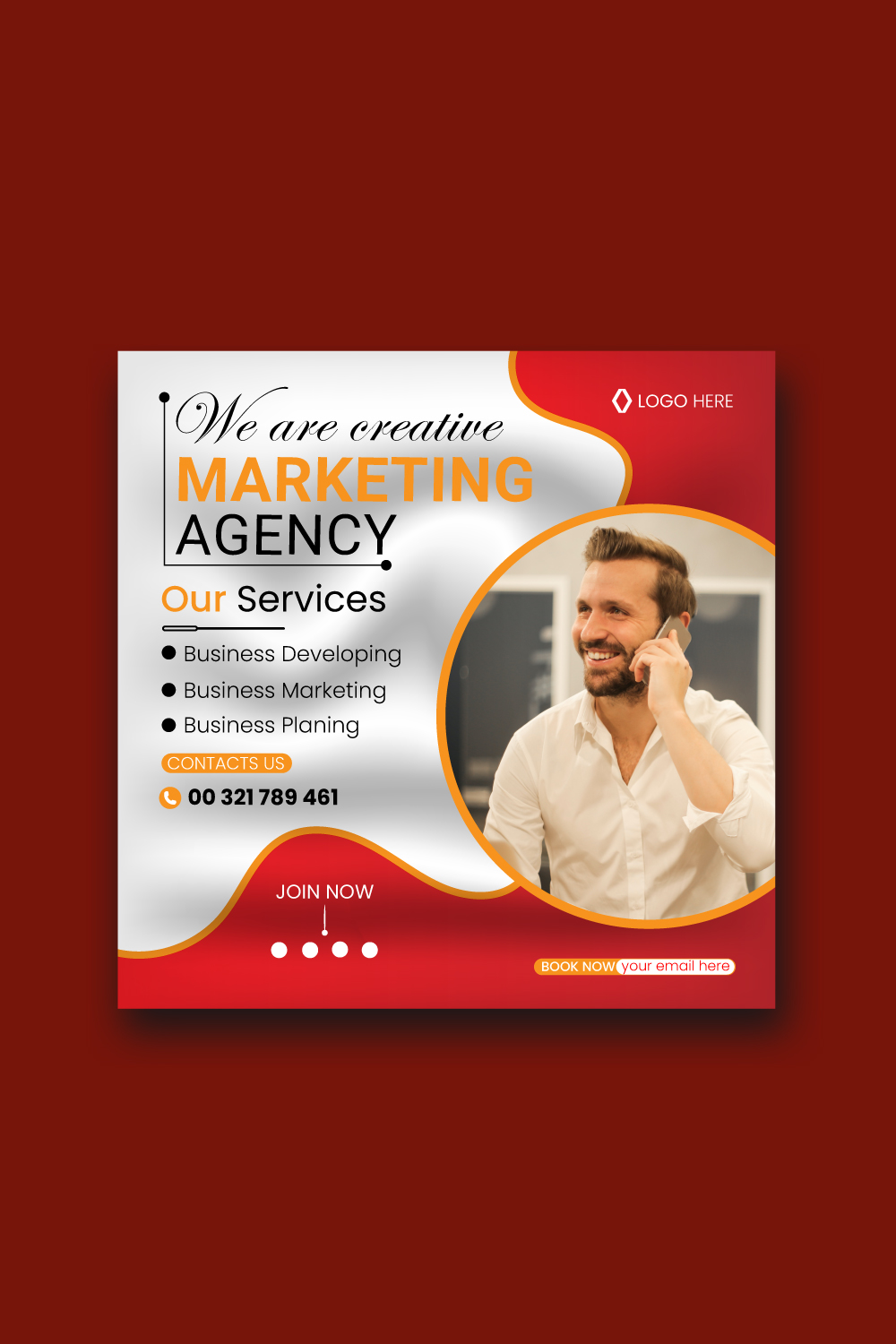 Social Media Post Design Digital Marketing Agency Template And Corporate Banner Template pinterest preview image.