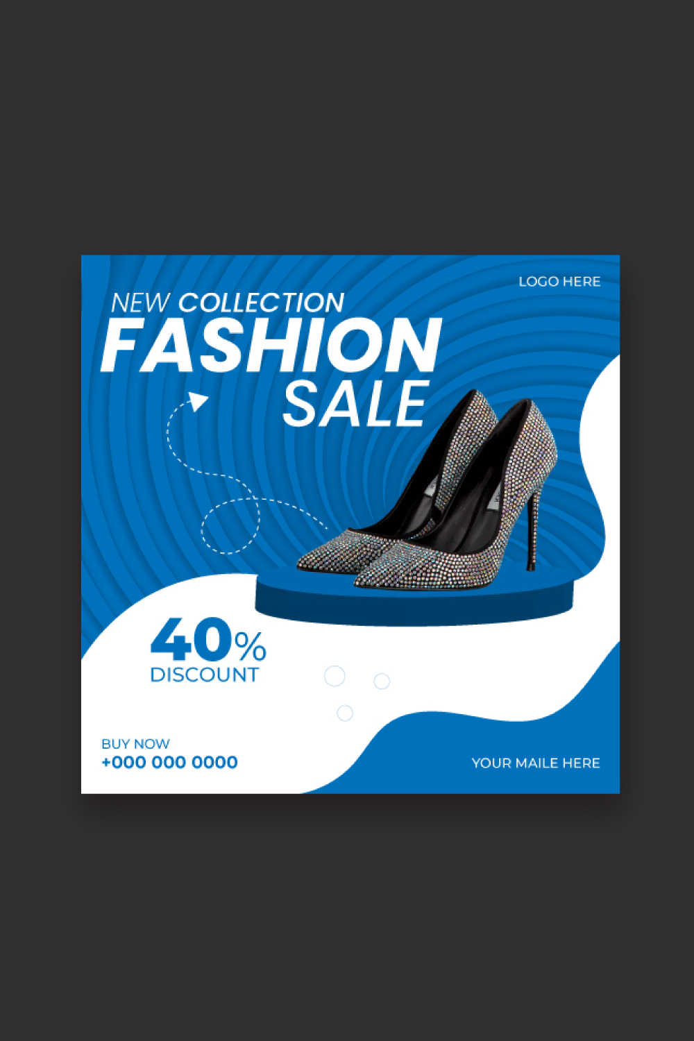 Fashion Sale Social Media Post Design Template And Corporate Banner Template pinterest preview image.