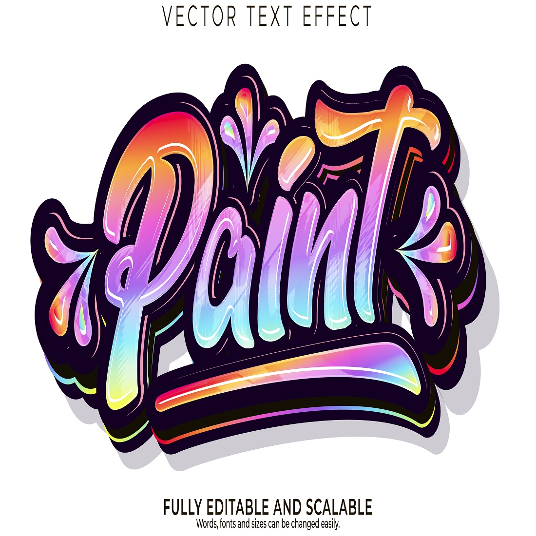 Free Vector  Paint stylish text effect editable modern lettering