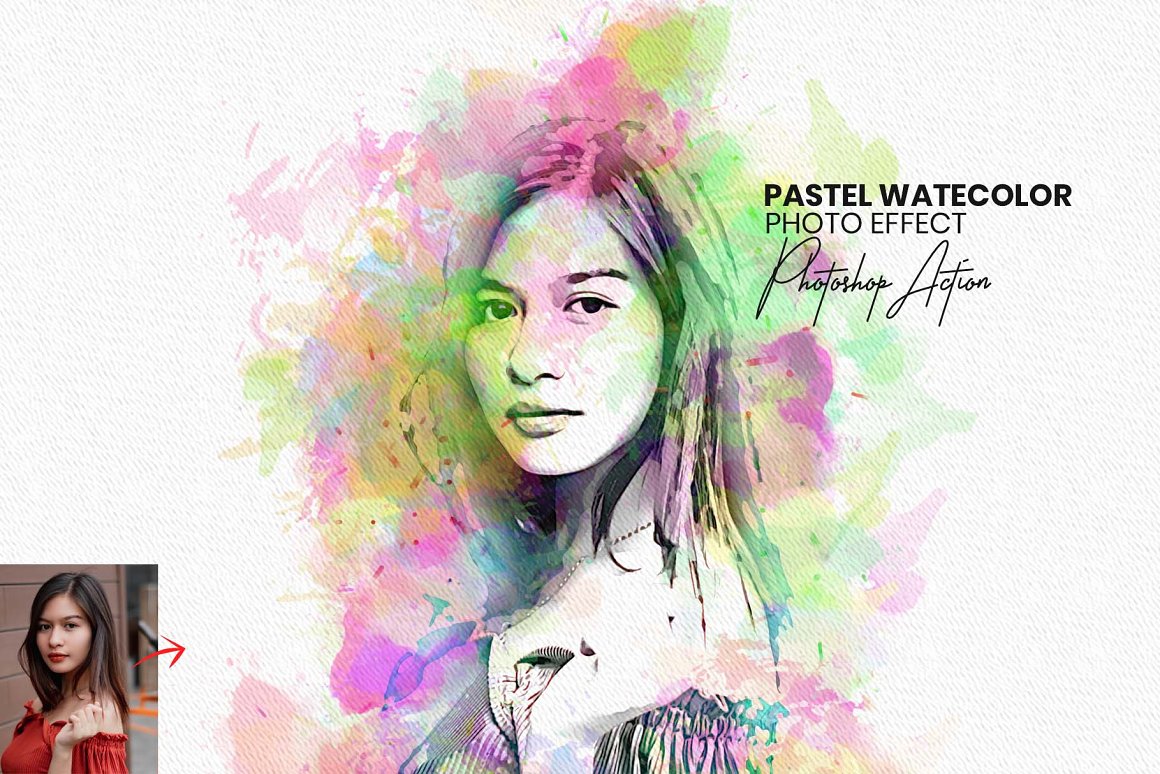 pastel watecolor photoshop action 407