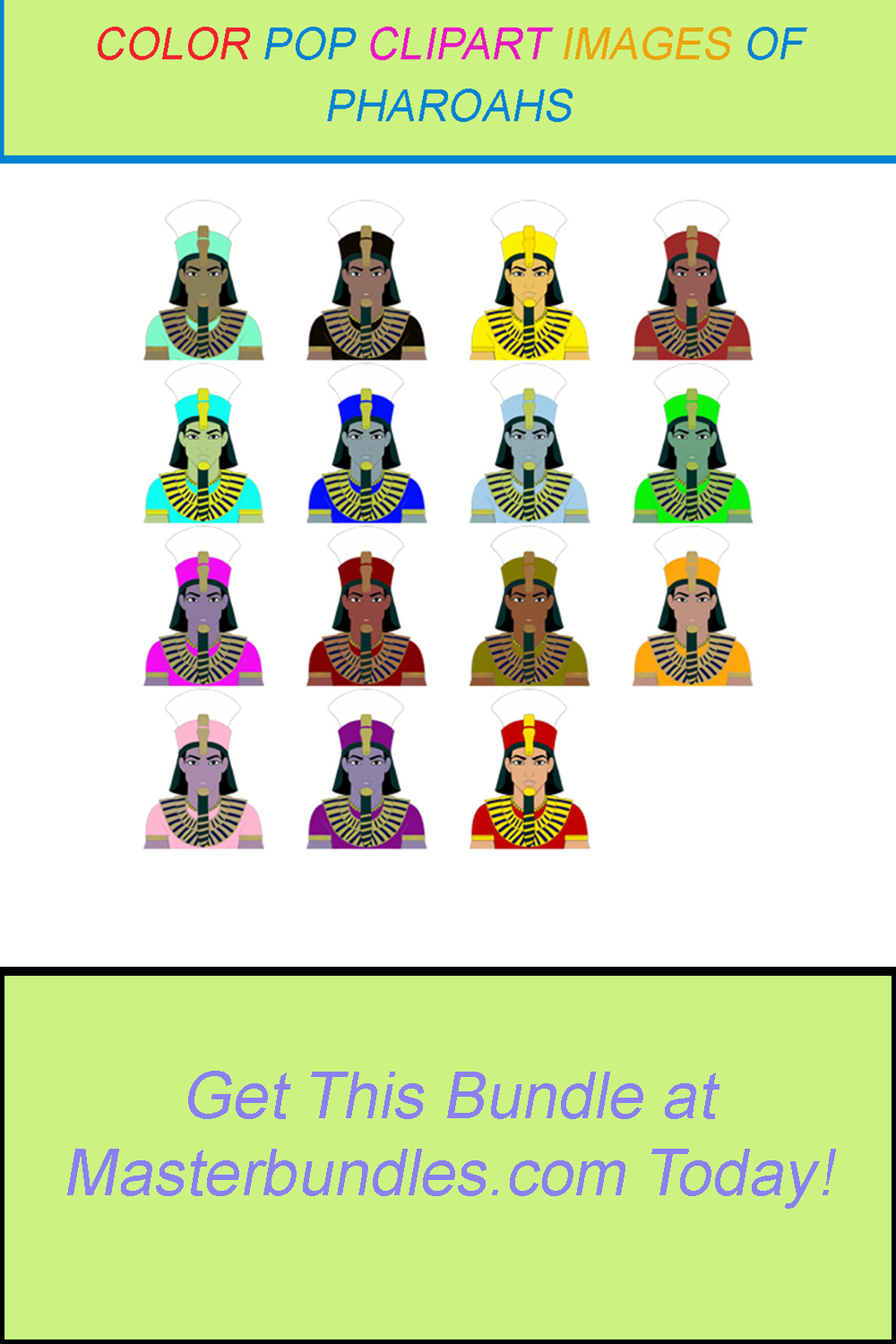 15 COLOR POP CLIPART IMAGES OF PHAROAHS pinterest preview image.