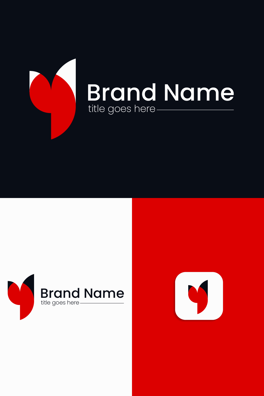 Y Modern Letter Logo design pinterest preview image.