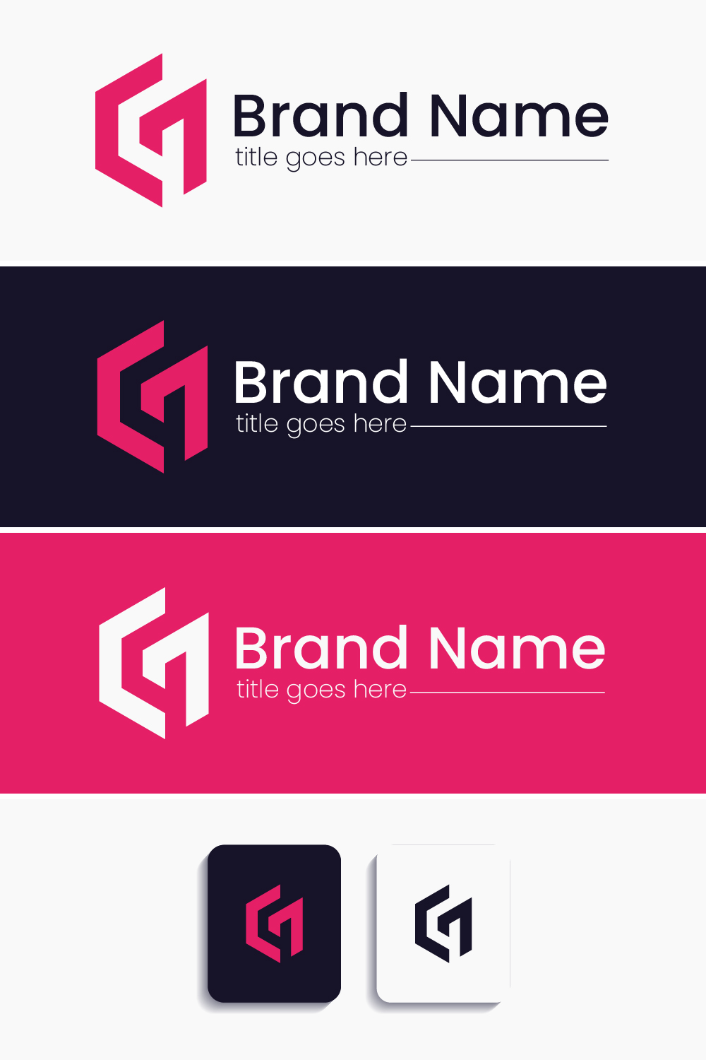 4 Numbering Logo Design and Modern and Creative pinterest preview image.