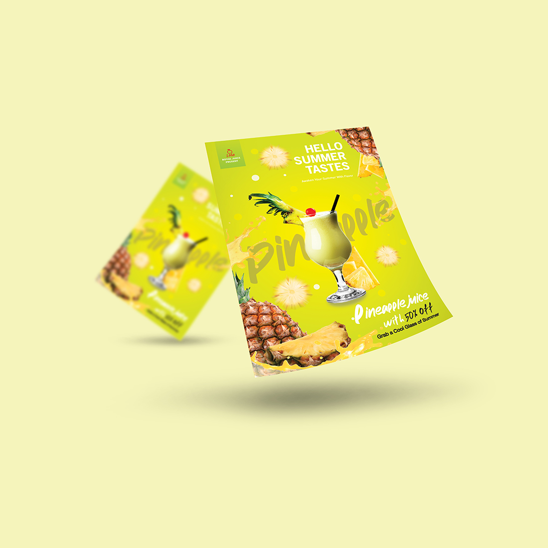 Pineapple & Orange Juice Flyer Design preview image.