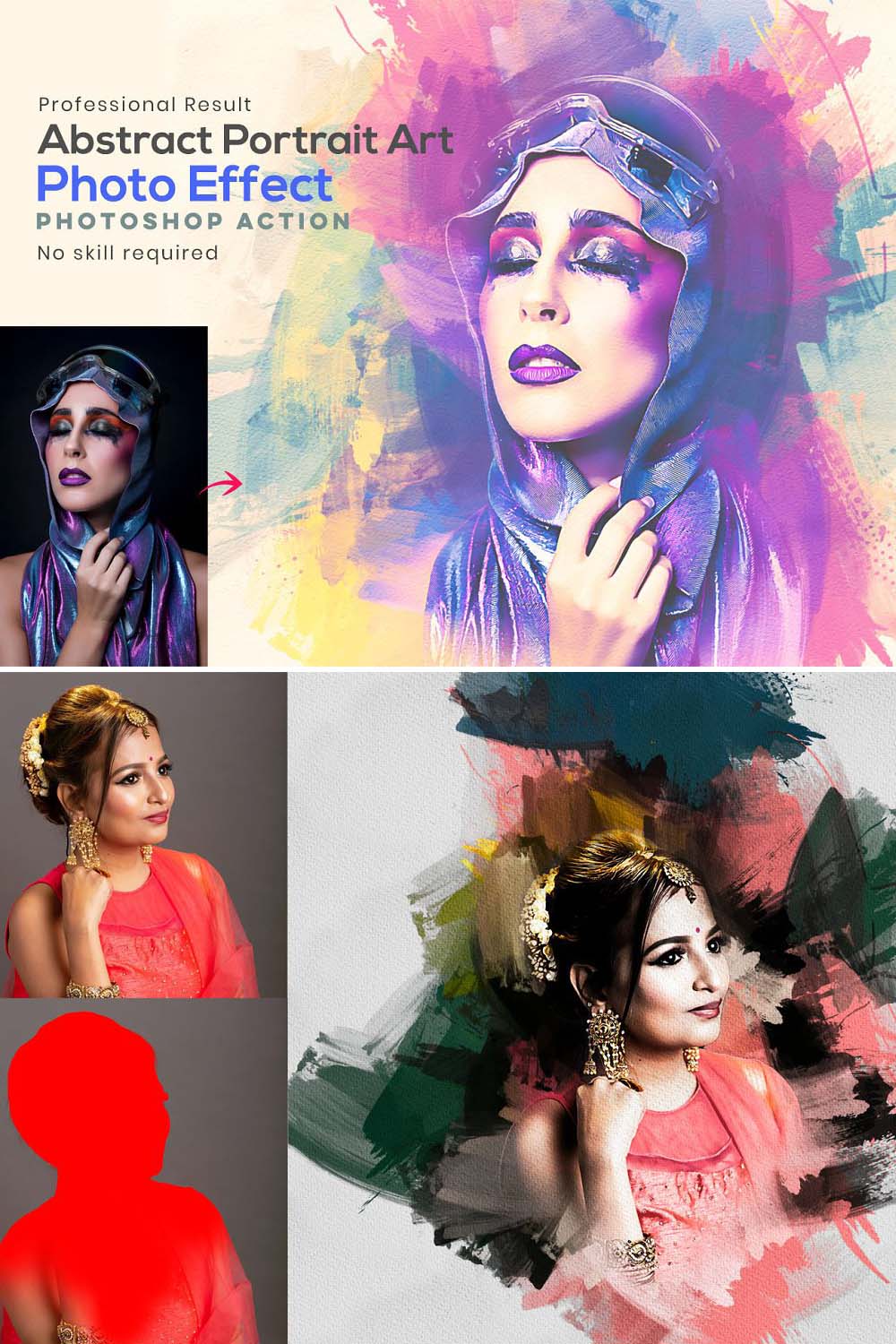 Abstract Portrait Art Photo Effect pinterest preview image.