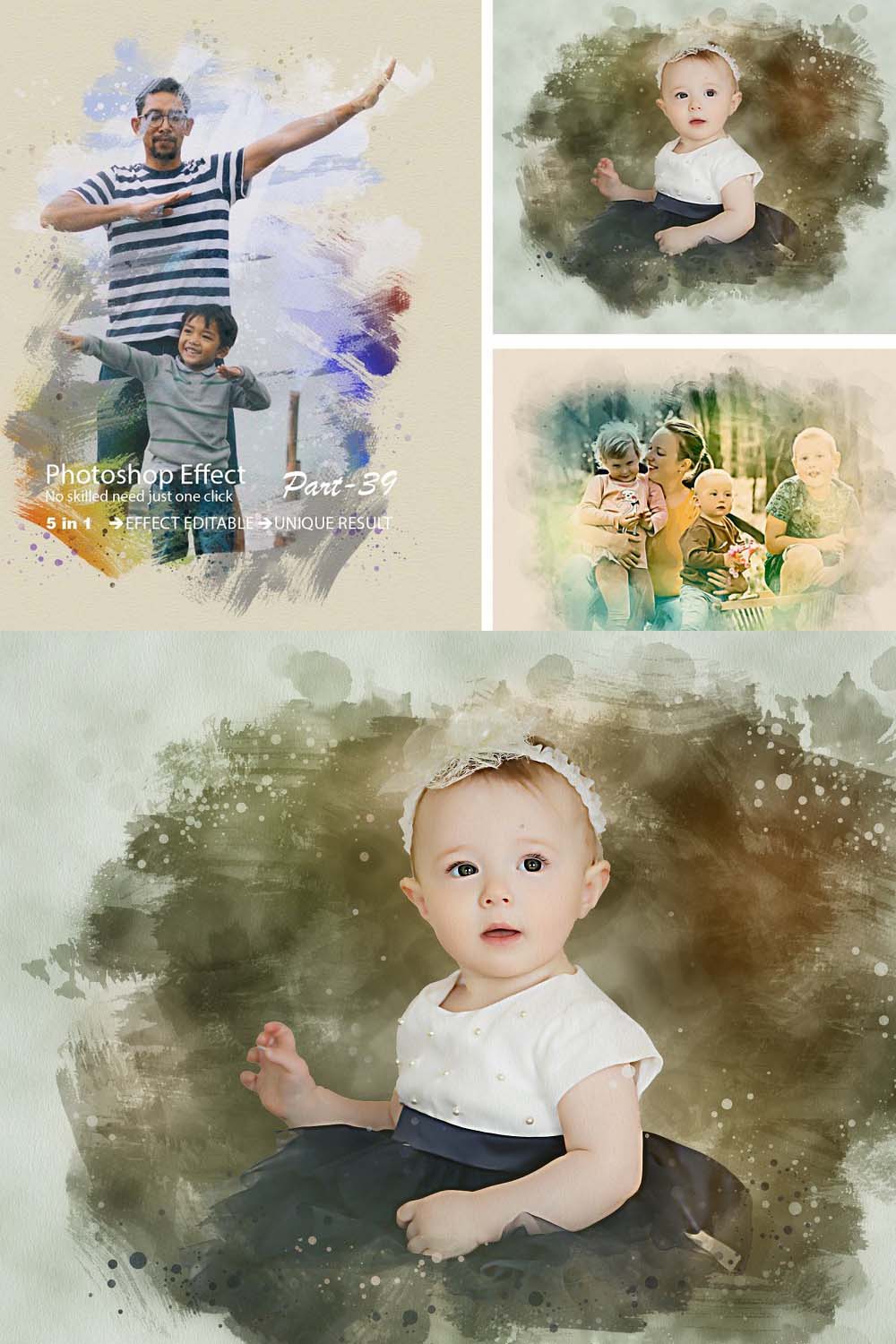 Family Photo Effect Template pinterest preview image.