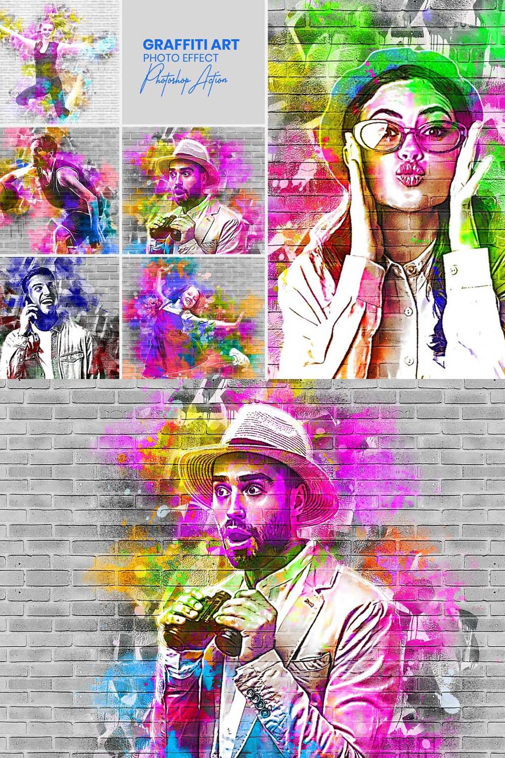 Graffiti Art Effect Photoshop Action pinterest preview image.