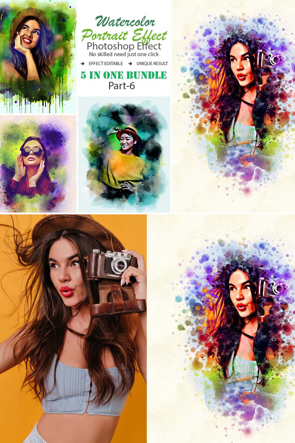 Artistic Watercolor Painting Effect pinterest preview image.