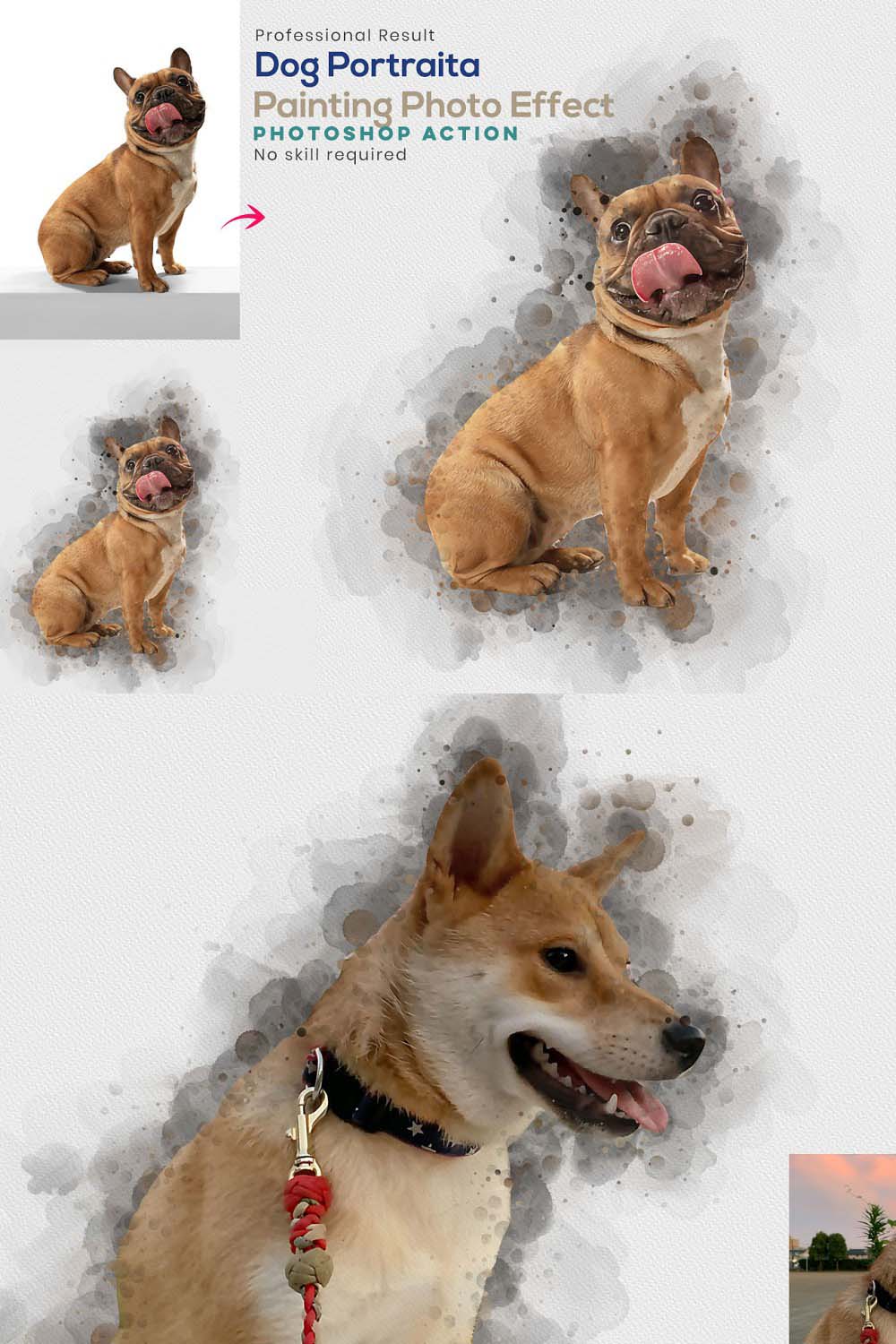 Dog Portrait Painting pinterest preview image.