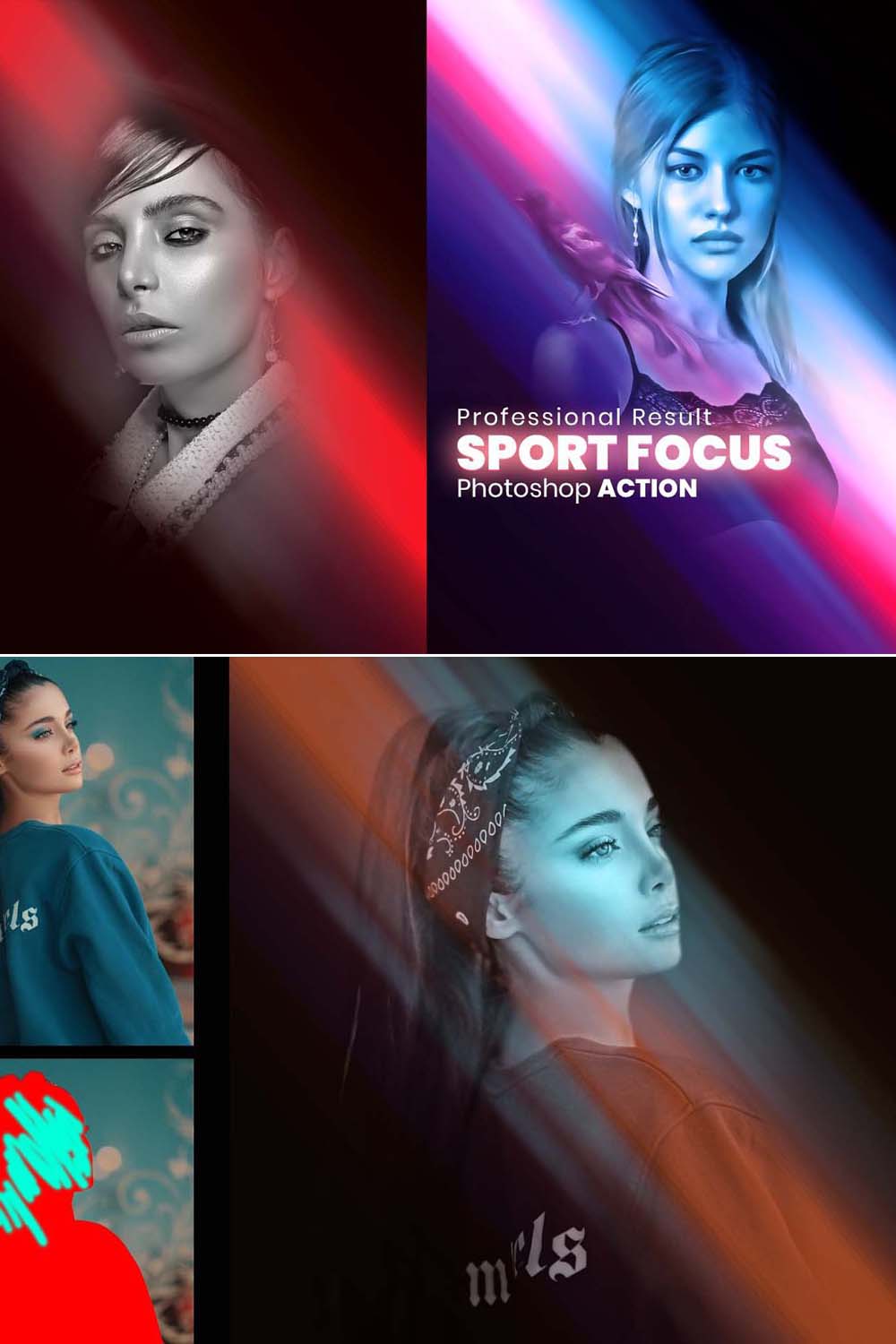 Sport Focus Photoshop Action pinterest preview image.