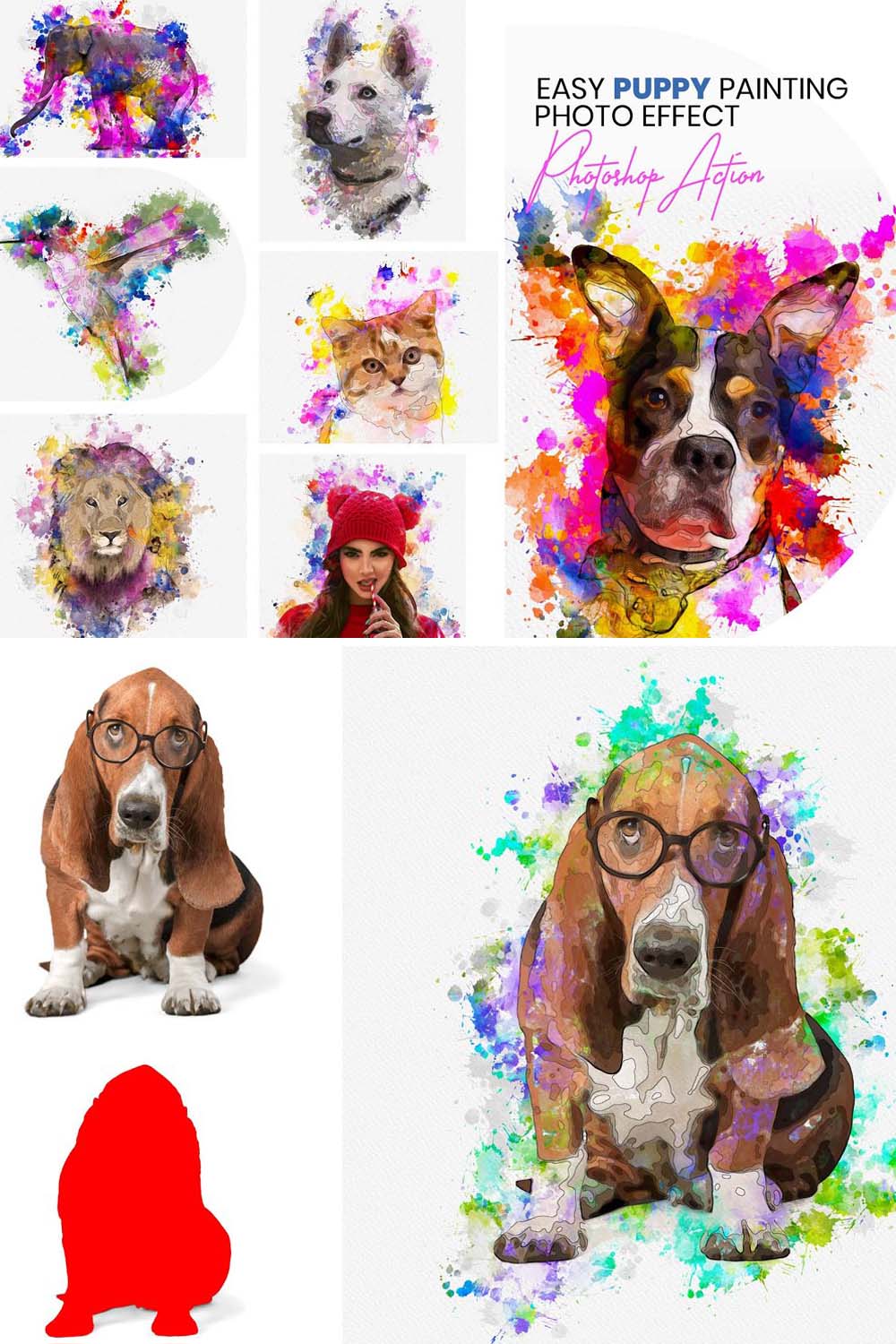 Animal Paint Pro Photoshop Action pinterest preview image.